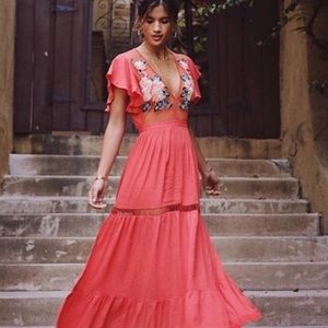 Cleobella Amery Maxi Dress in Coral